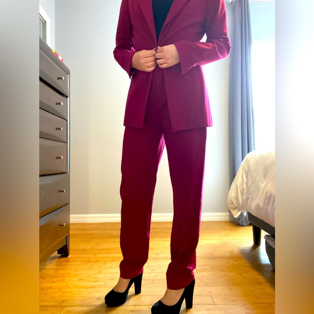 Burgundy Pantsuit Set